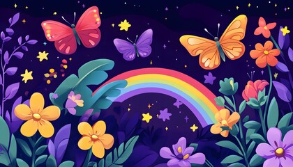 butterflies and flowers