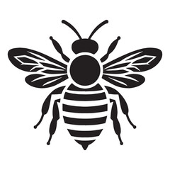 Delicate Bee silhouette, collecting nectar in harmony with nature – Bee illustration – Bee vector – Insect silhouette


