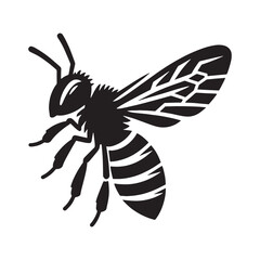 Natural Bee silhouette, fostering life with every buzz – Bee illustration – Bee vector – Insect silhouette

