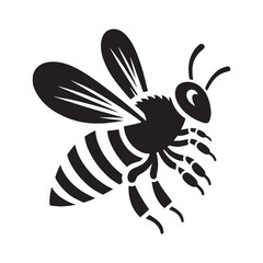 Noble Bee silhouette, the guardian of the garden – Bee illustration – Bee vector – Insect silhouette

