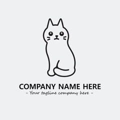 Cat illustration black and white for logo company vector image