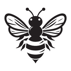 Flying Bee silhouette, navigating the wind with agility – Bee illustration – Bee vector – Insect silhouette

