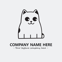 Cat illustration black and white for logo company vector image