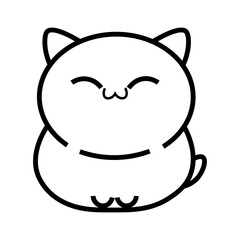 cute cat icon on white background