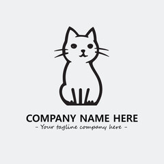 Cat illustration black and white for logo company vector image