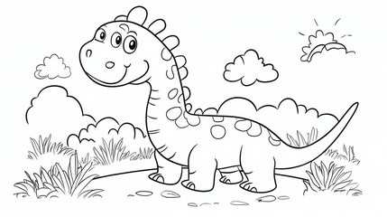 Obraz premium A line drawing of a dinosaur. The illustration captures the complexity and functionality of the animal.