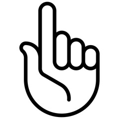 Obraz premium Sign language. Editable stroke vector icon.