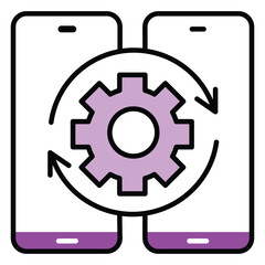 Smartphone Preferences and Settings Gear vector Icon design