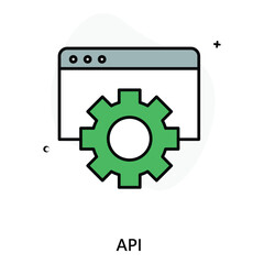 Application Interface and Software API vector Icon design