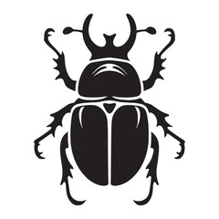 Luminous Beetle silhouette, glowing with nature's light – Beetle illustration – Beetle vector – Insect silhouette

