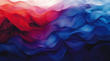 Fototapeta premium Abstract Red Blue Purple Wave Landscape