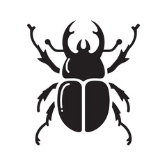 Strong Beetle silhouette, built for survival and persistence – Beetle illustration – Beetle vector – Insect silhouette

