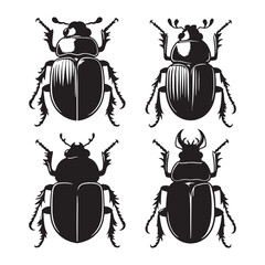 Swift Beetle silhouette, speeding through the underbrush – Beetle illustration – Beetle vector – Insect silhouette

