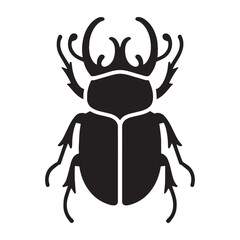 Powerful Beetle silhouette, a hard-bodied warrior of the insect world – Beetle illustration – Beetle vector – Insect silhouette

