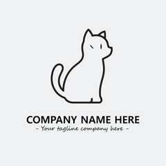 Cat illustration black and white for logo company vector image