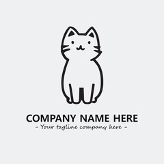 Cat illustration black and white for logo company vector image