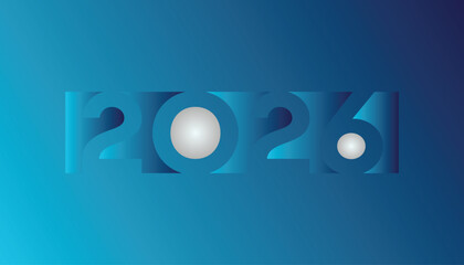 Happy New Year 2026. Vector template Design for banner, greeting card, poster, prints, social media post ,flyer , T shirt with background.
