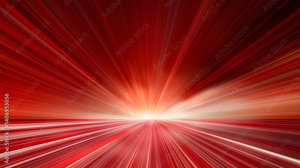 Poster the image is an abstract representation of speed and motion, showing radiating lines of red and oran