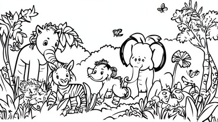 Fototapeta premium Animal Coloring Pages