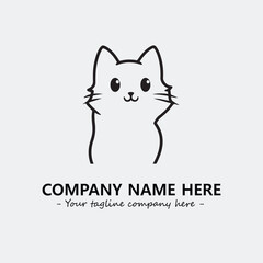 Cat illustration black and white for logo company vector image