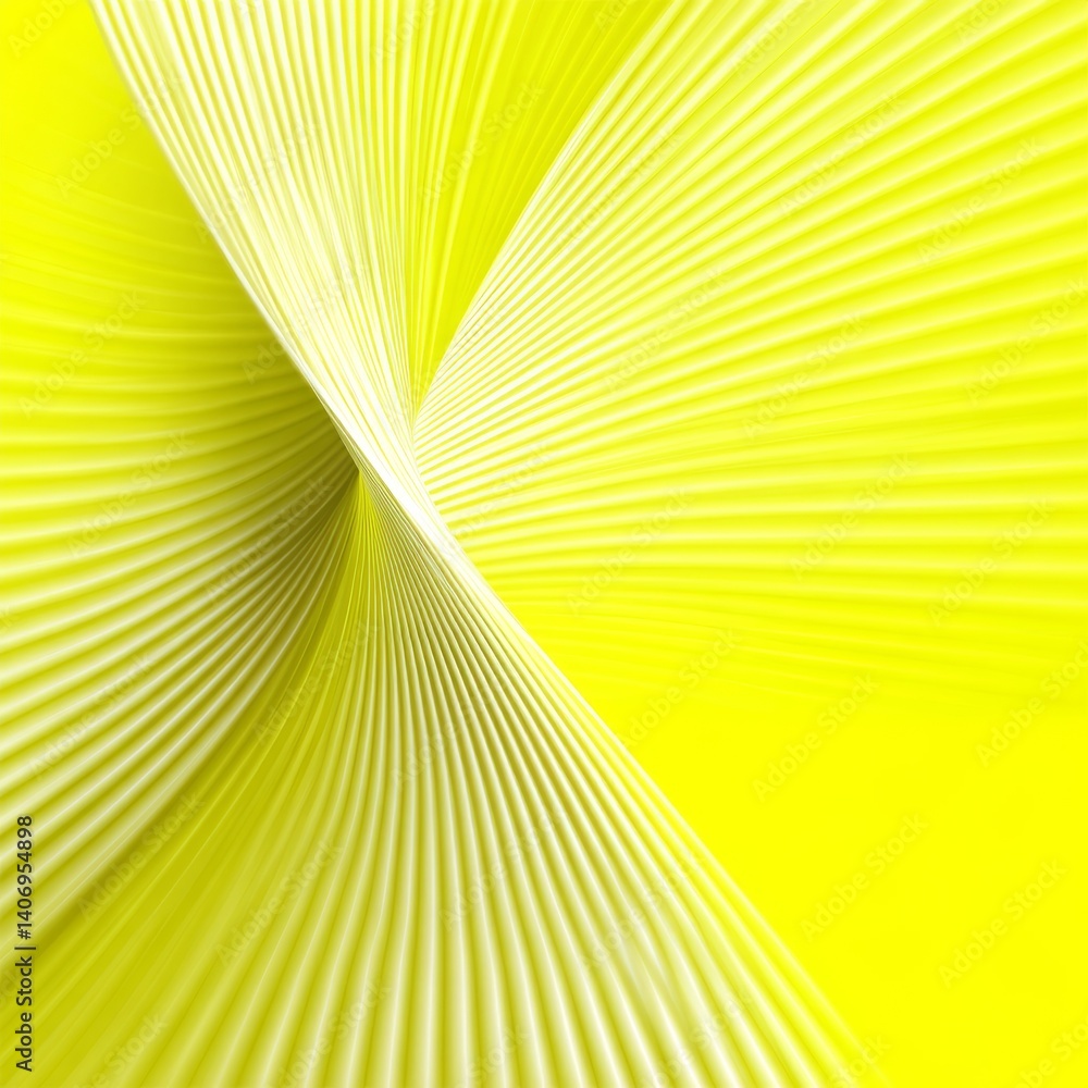 Aufkleber bright yellow abstract: parallel lines converging in a radiant, modern design composition