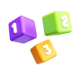 3D Colorful Spinning Number Blocks for Kids Education