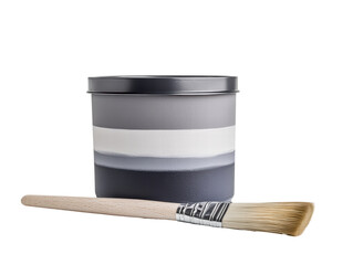 Isolated Paint Container and Brush