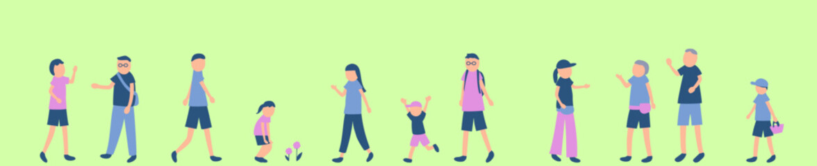 半袖で過ごす人々のイラスト