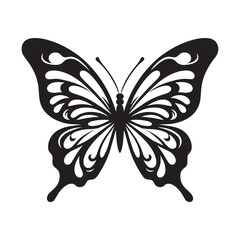 Soft Butterfly silhouette, dancing through the warm air – Butterfly illustration – Butterfly vector – Insect silhouette

