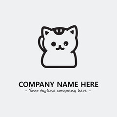 Cat illustration black and white for logo company vector image