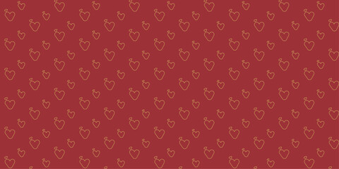 Red and gold heart Christmas card background design vector