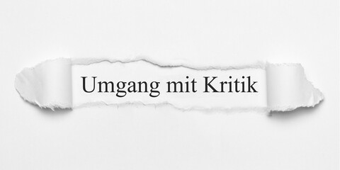 Umgang mit Kritik	
