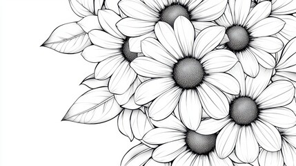 Obraz premium Floral Outline Design Artwork