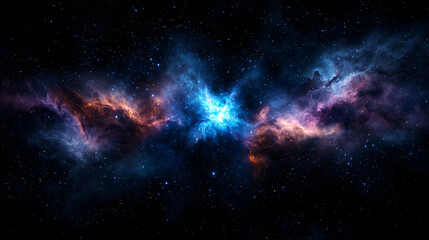 Naklejka premium Cosmic Butterfly Nebula Galaxy Deep Space Exploration Artistic Rendition Stars Stellar Cloud Colorful