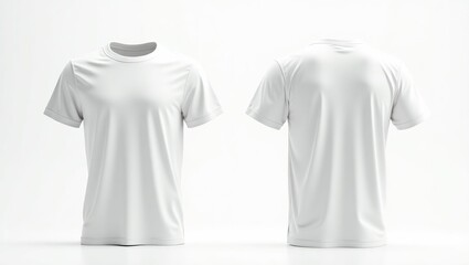 Blank White T-Shirt Mockup - Front and Back View