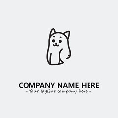 Cat illustration black and white for logo company vector image