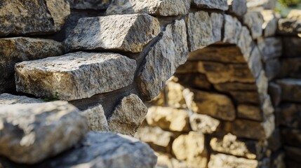 Mason creating a stone arch for an entryway. Featuring masonry construction