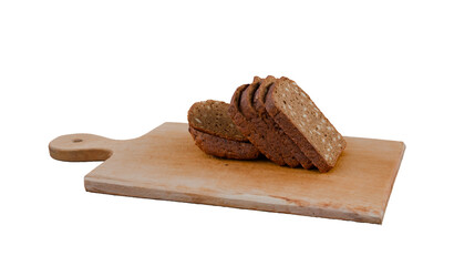 Sliced rye bread isolated on white