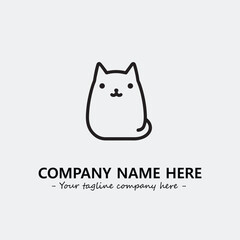 Cat illustration black and white for logo company vector image