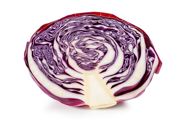 Fototapeta premium A half red cabbage, isolated on a white background