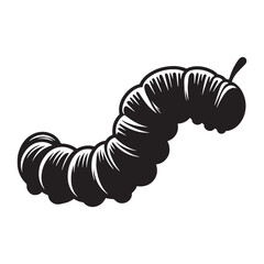Playful Caterpillar silhouette, with colorful stripes and curious movements – Caterpillar illustration – Caterpillar vector – Insect silhouette

