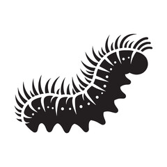 Tiny Caterpillar silhouette, embarking on its metamorphosis journey – Caterpillar illustration – Caterpillar vector – Insect silhouette

