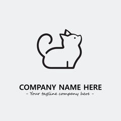 Cat illustration black and white for logo company vector image