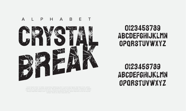 Shattered Grunge Display Font Vector for Urban Poster and Horror Design