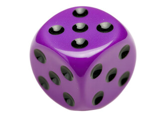 Isolated Purple Dice with Black Dots