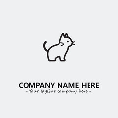 Cat illustration black and white for logo company vector image