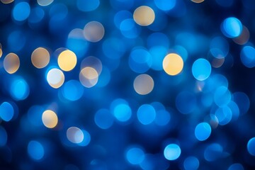 Abstract blurry blue color for background, Blur festival lights outdoor celebration and blue bokeh focus