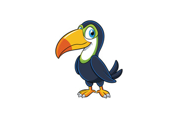 toucan roar full leanth on white background