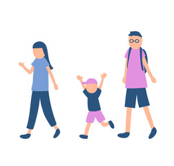 半袖を着た家族のイラスト