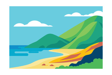 vector illustration of a tropical island